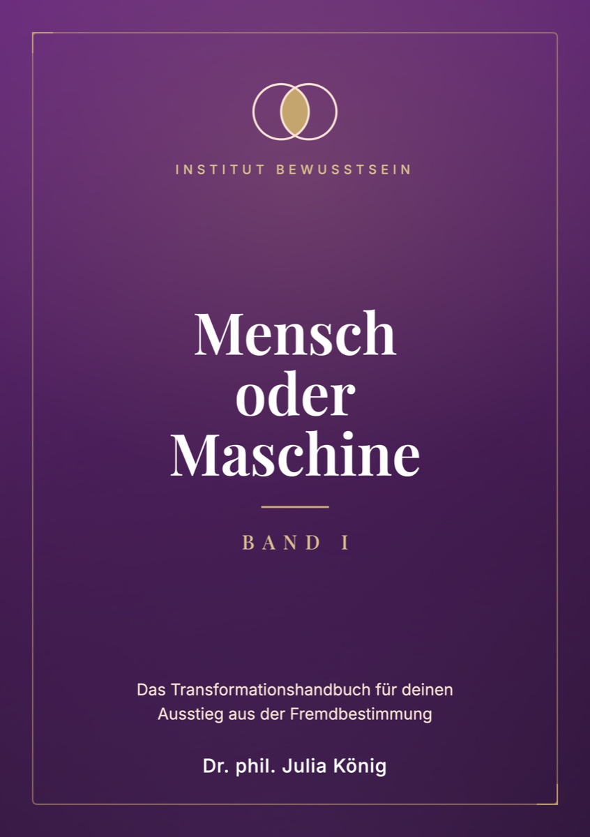 Buchcover „Mensch oder Maschine“, Band I, von Dr. phil. Julia König.